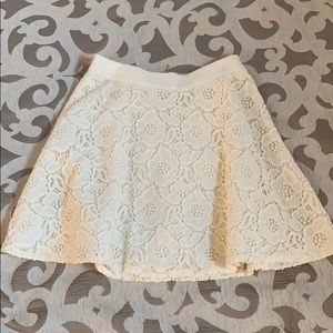 Off white high waisted lace skirt